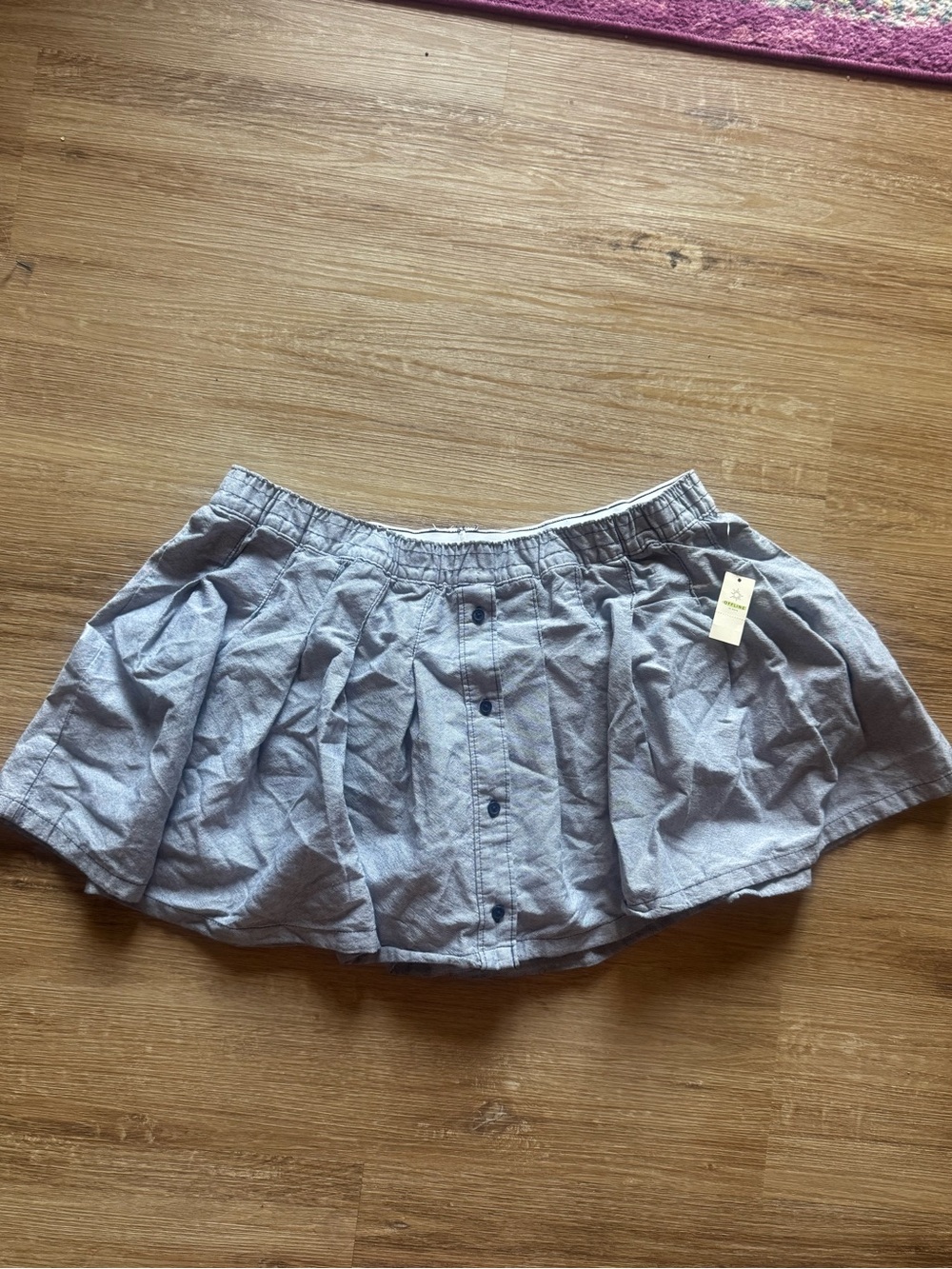 Offline Button-Front Blue Mini Skirt NWT